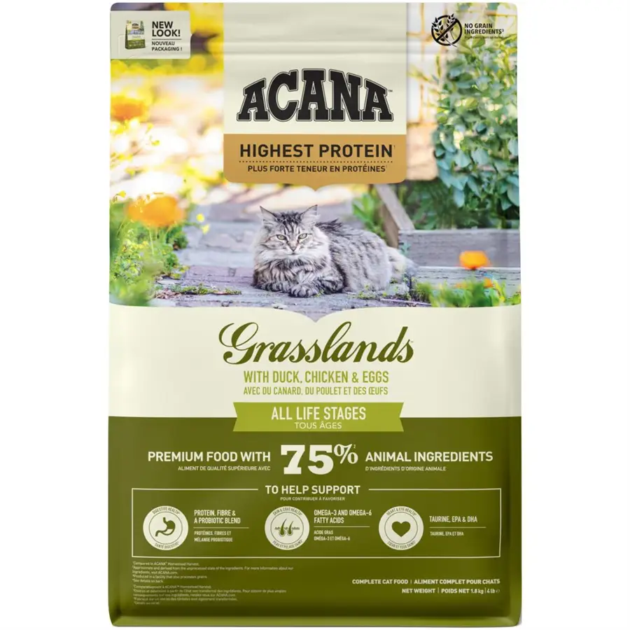 Bedste tørfoder til katte Acana Highest Protein Grasslands