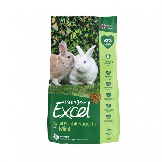 Bedste kaninfoder Burgess Excel Adult Rabbit med Mint
