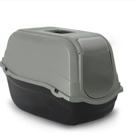 Kattegrus og kattebakke med MP Eco Romeo kattetoilet med låge