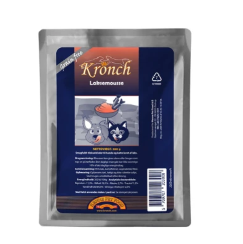 Kronch laksemousse til katte og hunde