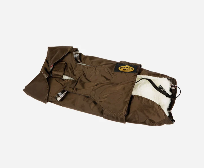 Brun Fashion Dog regnjakke til efterår med hund